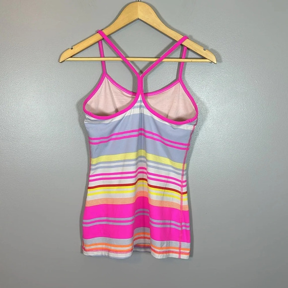 Lululemon Power Y Tank Raspberry Glo Groovy Stripes - Picture 4 of 5